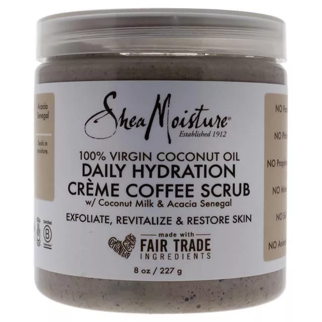 100 Percent Virgin Coconut Oil Daily Hydration Creme Coffee Scrub By Shea Moisture For Unisex - 8 Oz Scrub - 8 Oz