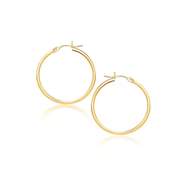 10k Yellow Gold Polished Hoop Earrings (2x40 mm)
