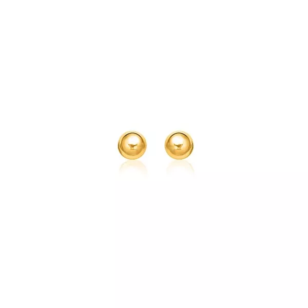 10k Yellow Gold Round Stud Earrings (6mm)