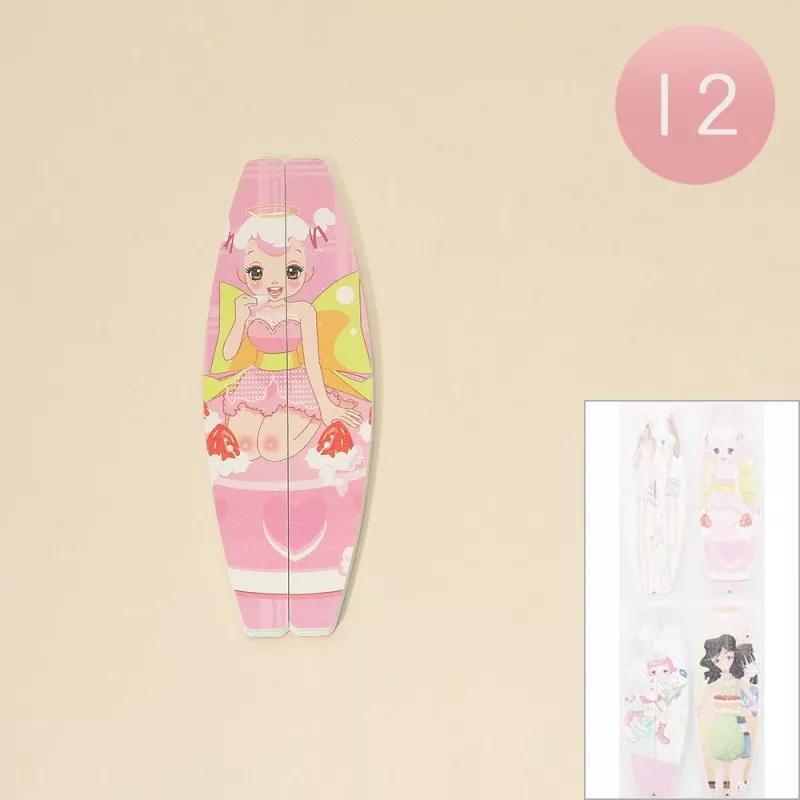 12 Set Of 2 - Cute Fairy Printed Nail Files