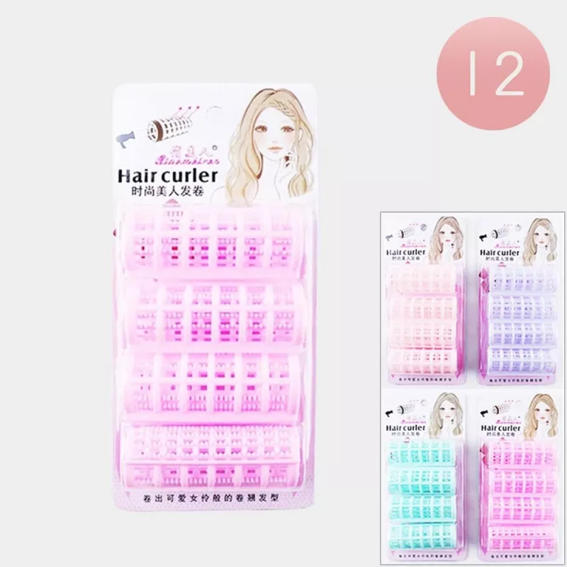 12 Set Of 4 - Double Layer Hair Curler Rollers