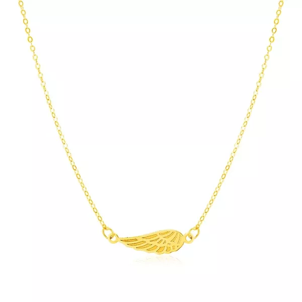 14K Yellow Gold Angel Wing Necklace