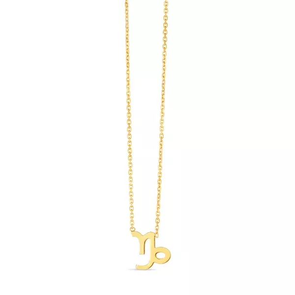 14K Yellow Gold Capricorn Necklace