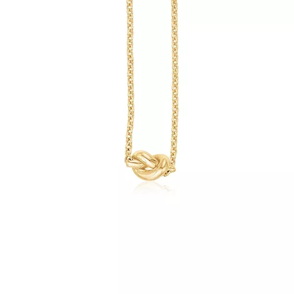 14k Yellow Gold Chain Necklace with Polished Knot