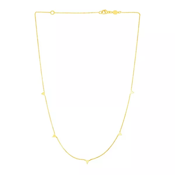 14K Yellow Gold Necklace with Triangles