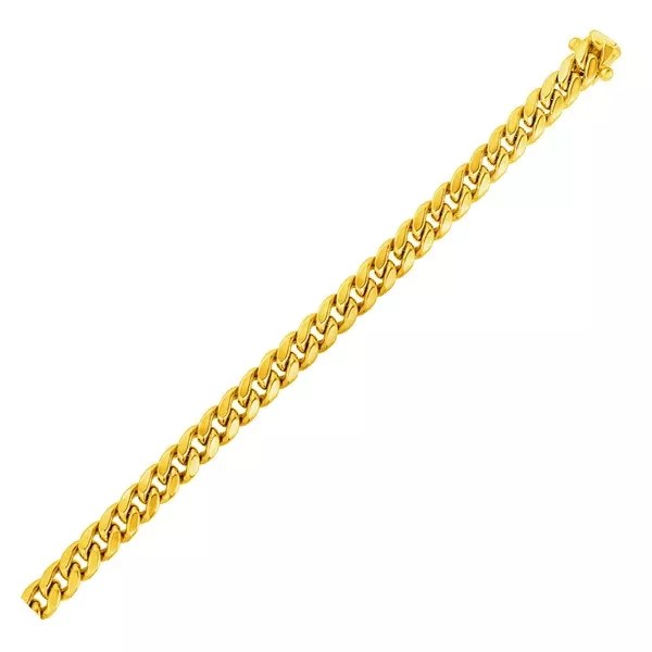 14k Yellow Gold Semi Solid Miami Cuban Chain (6.10 mm)