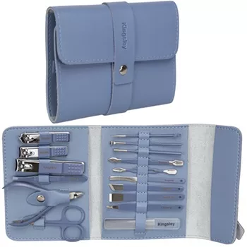 16 Piece Manicure Set - Stainless Steel Implements with Folding Soft Case