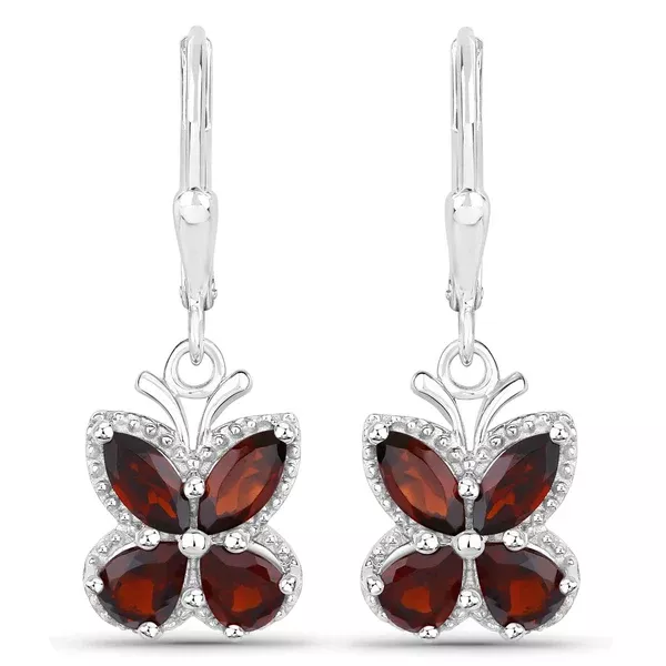 2.60 Carat Genuine Garnet .925 Sterling Silver Earrings