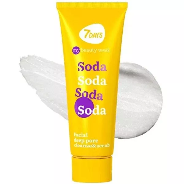 7Days My Beauty Week: Deep Pore Cleanse & Scrub Soda - Brightening Facial Cleanser with Zinc & Vitamin C, Exfoliating Face Wash, 2.71 fl oz