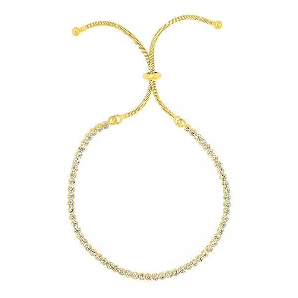 Adjustable Tennis Style Bracelet with Cubic Zirconia in Sterling Silver (5.10 mm)