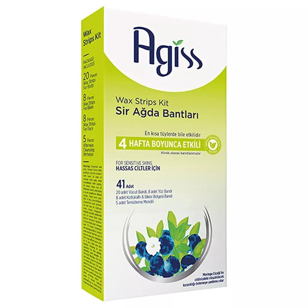 Agiss Sensitive Skin Wax Strips for Face & Body 41-Pack