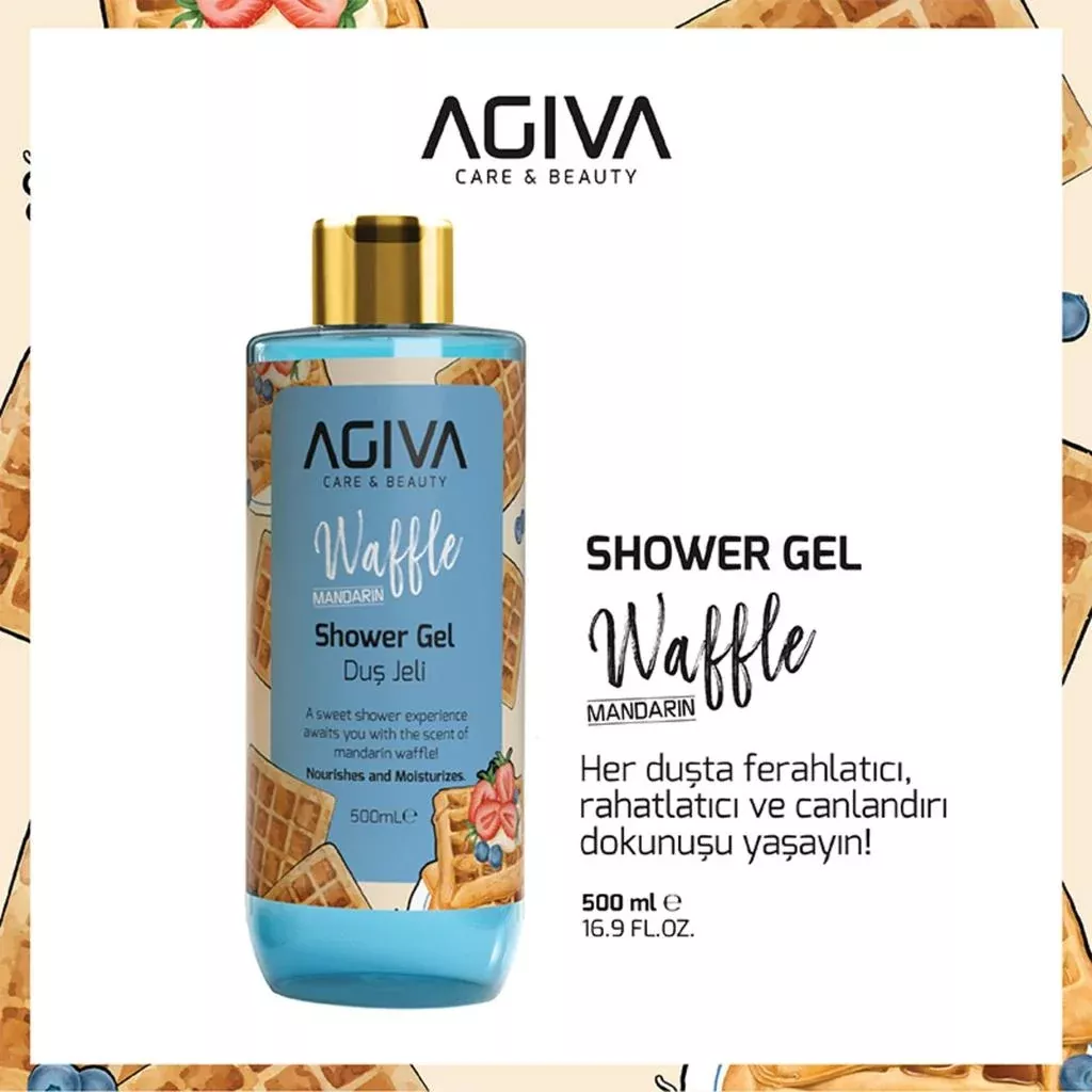 Agiva Mandarin Waffle Shower Gel for Fresh Skin 500 ml