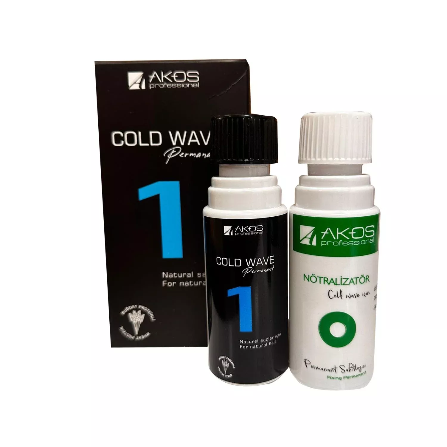 Akos Hair Perming Kit for Natural Hair - Cold Wave Perming Solution - Perma Seti No:1