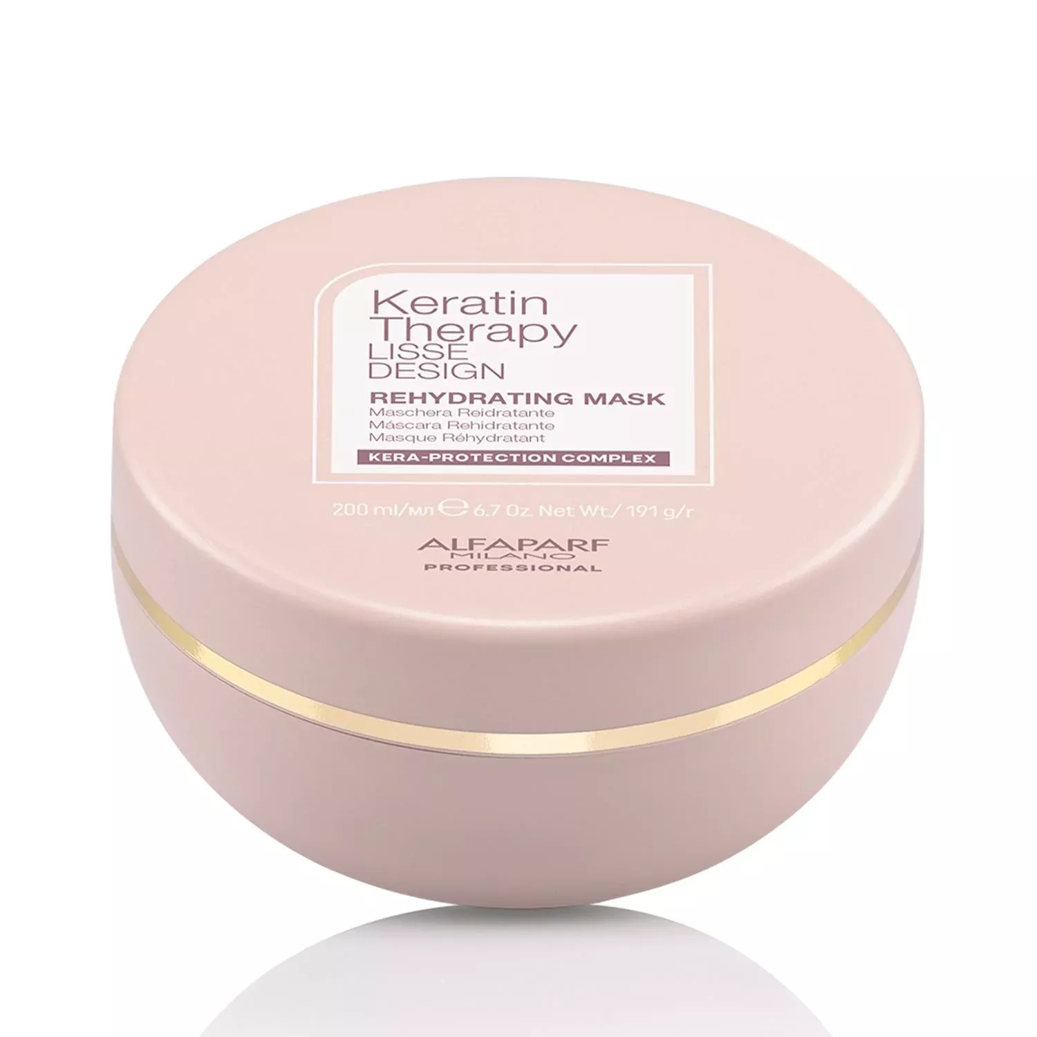 Alfaparf Keratin Therapy Lisse Design Rehydrating Hair Mask - 200ml, Moisturizing & Nourishing Treatment for Dry Damaged Hair