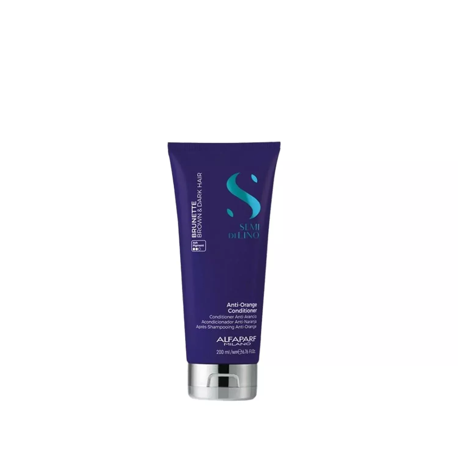 Alfaparf Semi Di Lino Brunette Anti-Orange Hair Cream - 250ml, Low Frizz, Nourishing Brunette Hair Care