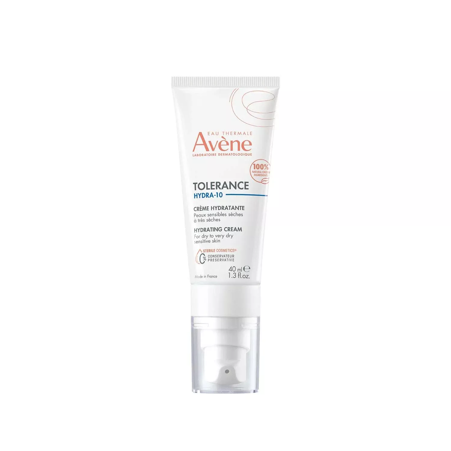 Avene Tolerance Hydra-10 Moisturizing Cream for Sensitive Skin - 40ml, Hydrating & Soothing