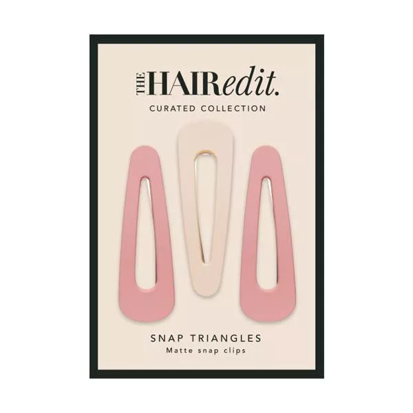 Barrettes snap triangles blush 3/pqt