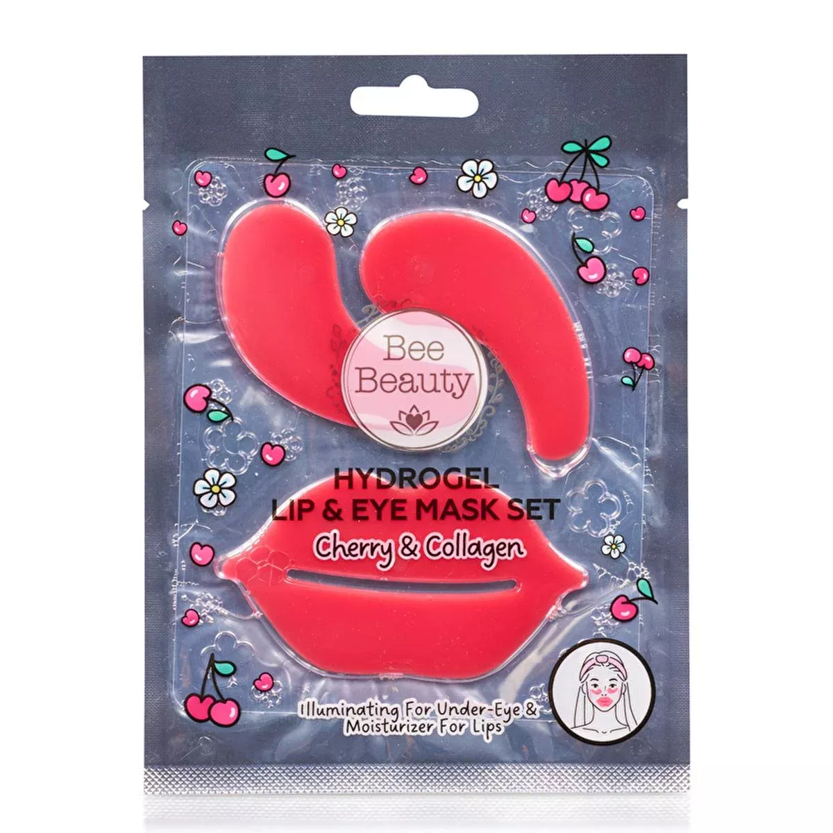 Bee Beauty Hydrogel Lip and Eye Mask Set - Moisturizing, Nourishing and Brightening Skincare