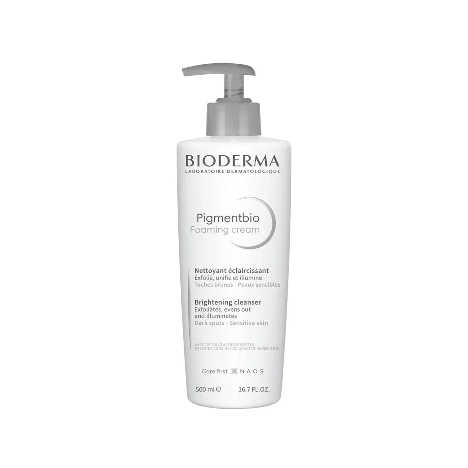 Bioderma Pigmentbio Foaming Cream Facial Cleanser - Gentle Peeling Effect for Brighter Complexion, 500ml