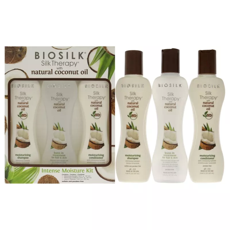 Biosilk Silk Therapy with Organic Coconut Intense Moisture Kit for Hair and Skin