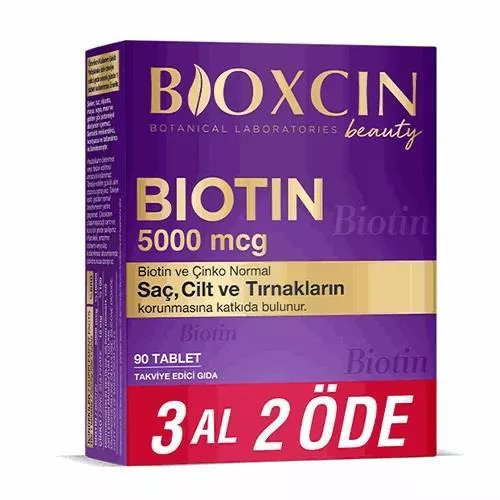 Bioxcin Beauty Biotin 5000 mcg Hair & Nail Support 90 Tablets