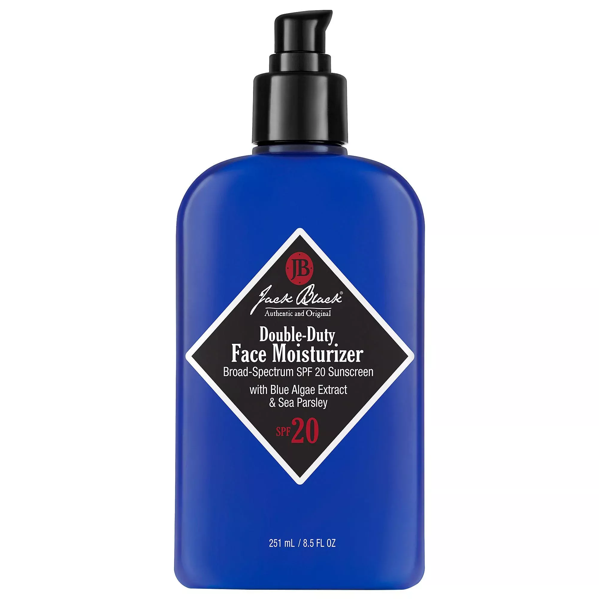 Black Monster Double-Duty Facial Moisturizer SPF 20: Lightweight Sunscreen & Anti-Aging Face Cream with Blue Algae & Sea Parsley for Daily Hydration