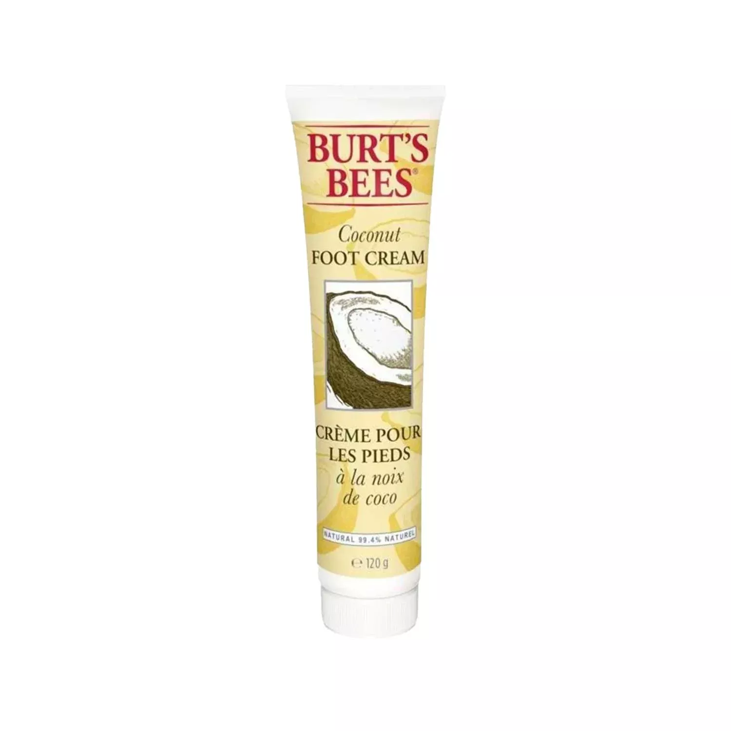 Burt's Bees Coconut Foot Cream - Moisturizing Natural Foot Care for Dry Skin - 120g