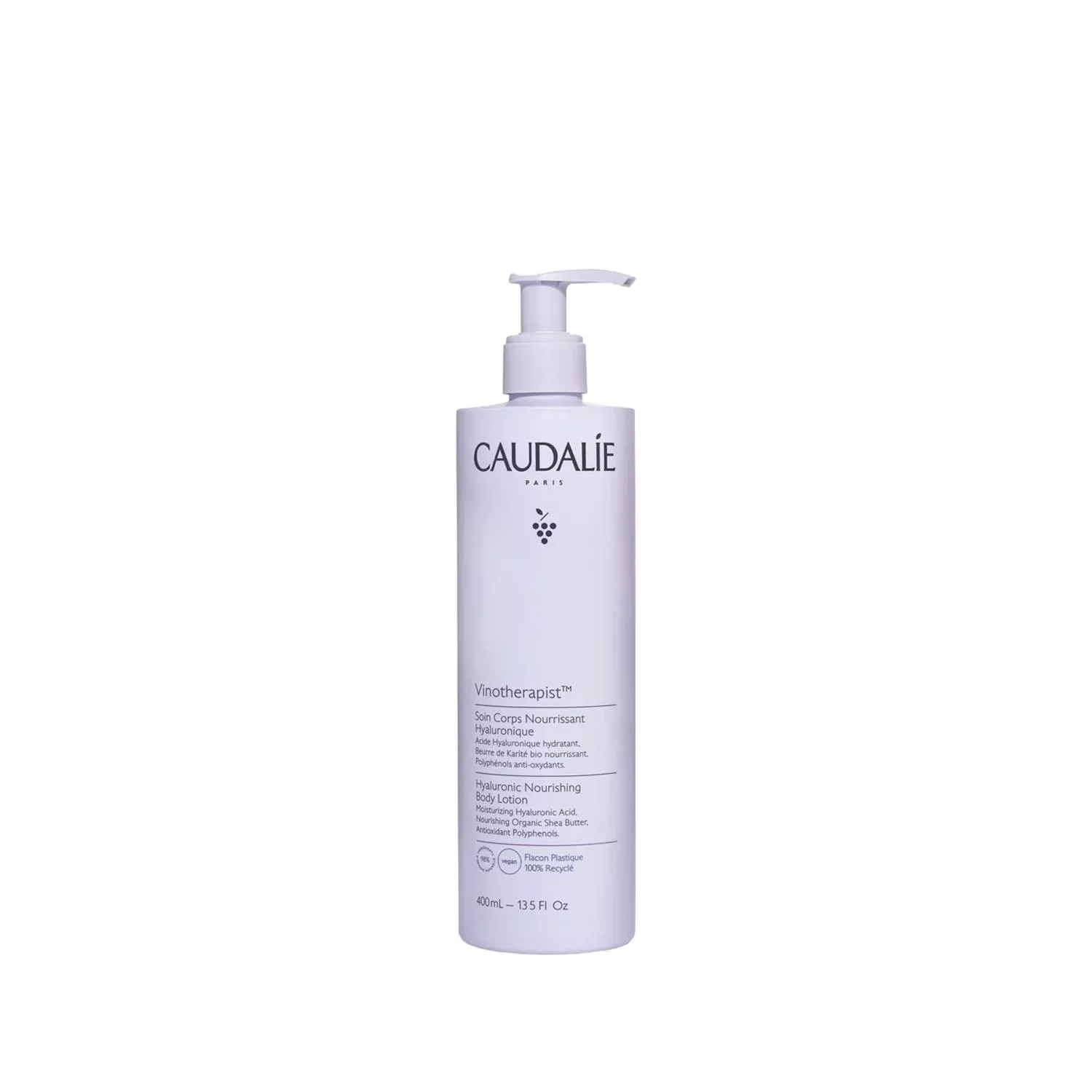 Caudalie Vinotherapist Nourishing Body Lotion with Hyaluronic Acid - 400ml Hydrating Moisturizer for Dry Skin