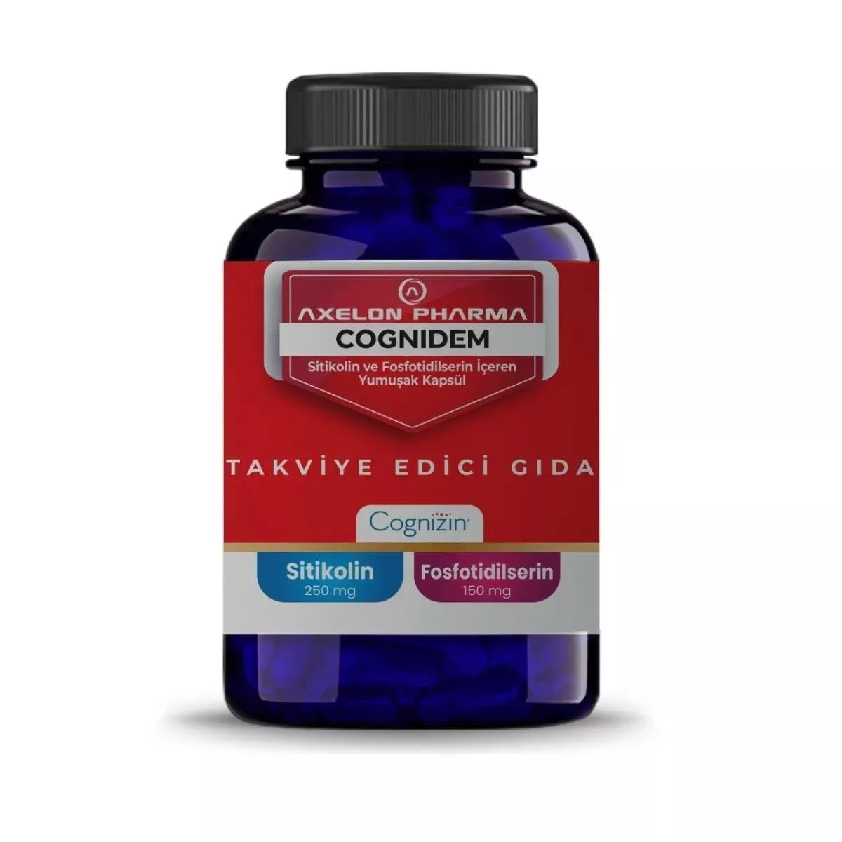 Cognidem Cognitive Support Supplement - Citicoline & Phosphatidylserine Soft Capsules for Brain Health