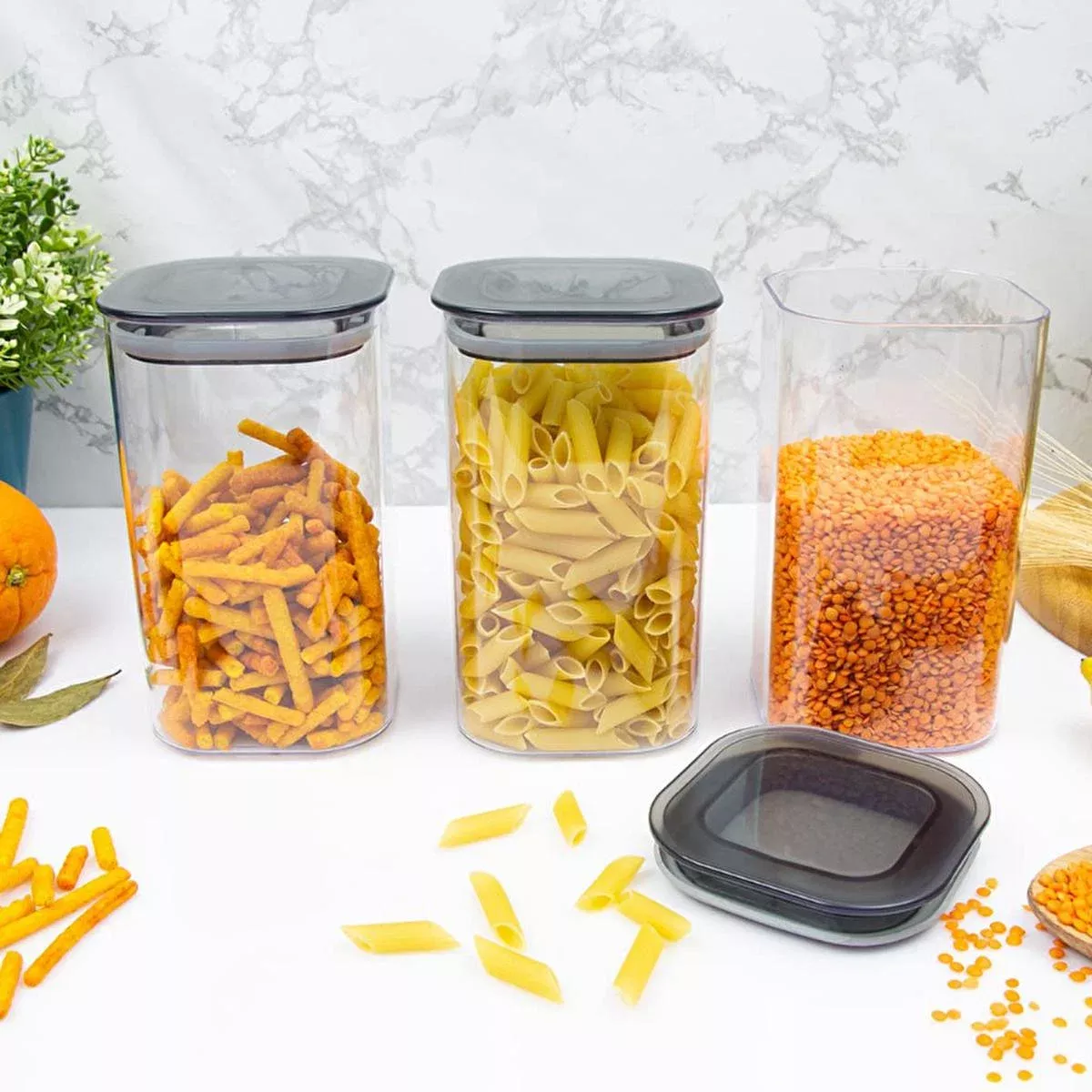 Decobella Food Storage Container - Ergonomic, Stackable, and Non-Toxic Kitchen Storage Solution