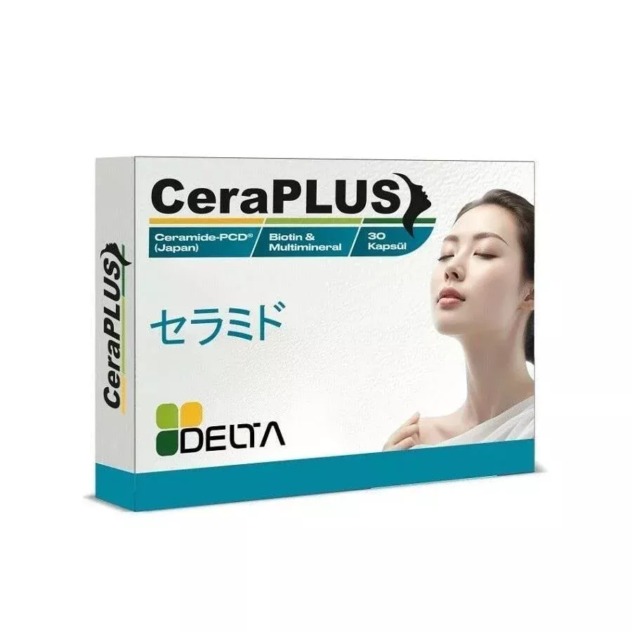 Delta Ceraplus: Ceramide Biotin Multimineral Supplement - Hair Growth, Skin Health & Nail Strengthening - 30 Capsules