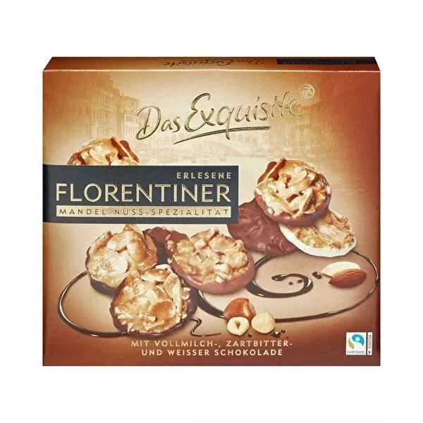 Dex Cikolata Florentiner: Gourmet Almond Hazelnut Chocolate Box - Milk, Dark & White Chocolate - The Perfect Specialty Chocolate Gift