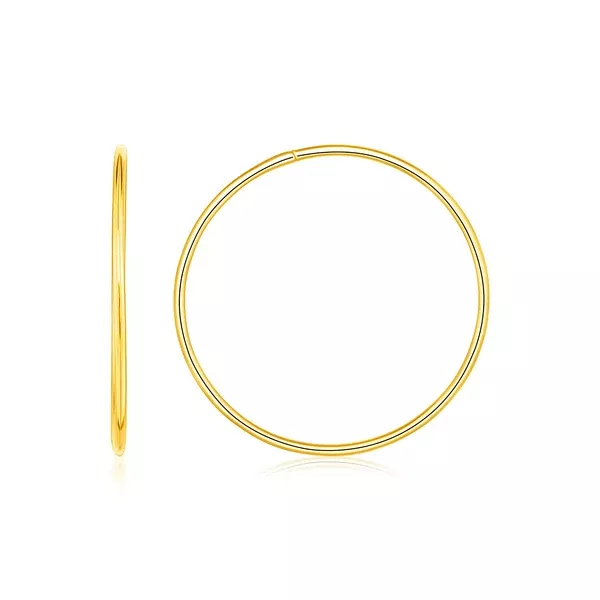 Endless Hoop Style Earrings in 14K Yellow Gold(1.2x30mm)