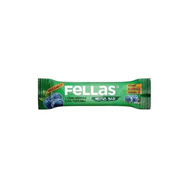 Fellas Fruit and Seed Bar: Chia & Blueberry - High Fiber, Gluten-Free, No Sugar Added - Healthy On-the-Go Snack