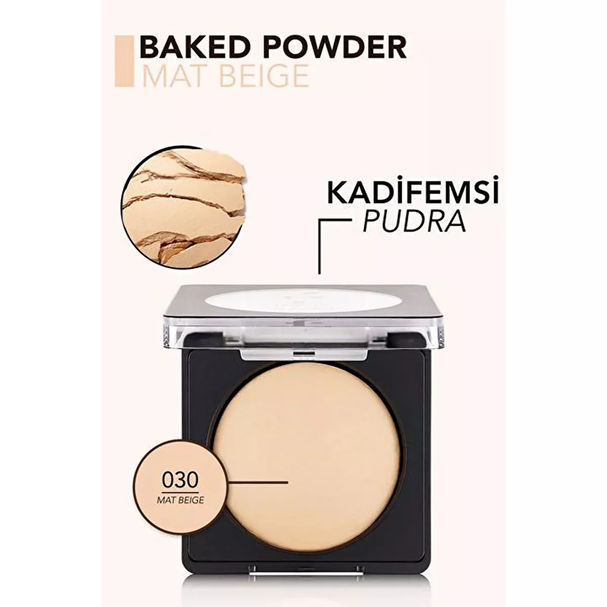 Flormar Baked Powder 030 Mat Beige - Long Lasting Matte Finish Makeup with Vitamin E