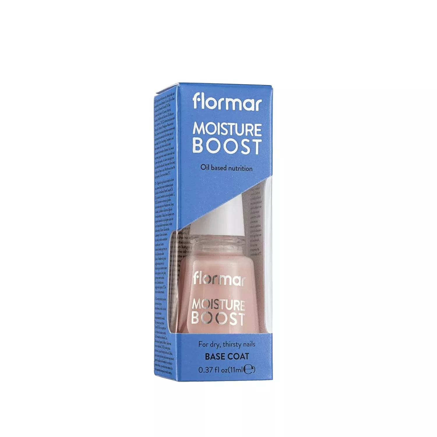 Flormar Moisturizing Nail Care Product - Hydrating Nail Polish Base for Dry Nails, 11 ml