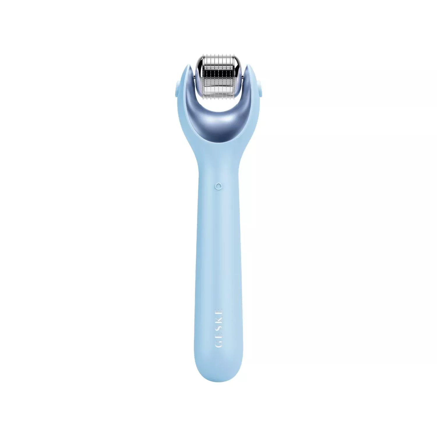 Geske Dermaroller Device - Micro-needling Face Roller with Ice Blue & Rose Quartz Heads for Anti-Aging Skincare
