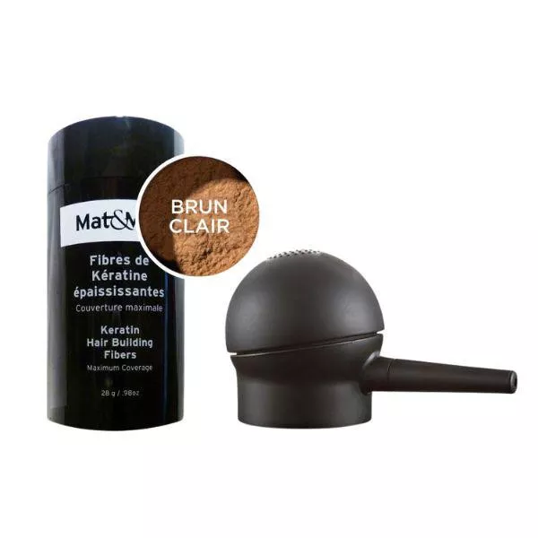 Keratin hair fibers .98oz - Light brown + Applicator