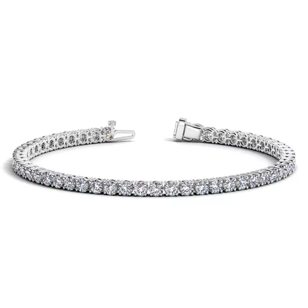 Lab Grown Round Diamond Tennis Bracelet in 14k White Gold (6 cctw F/GVS2/SI1)