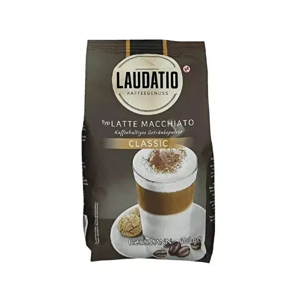 Laudatio Latte Macchiato Coffee Powder: Authentic Italian Flavor, Quick & Easy Preparation, 400g Value Size