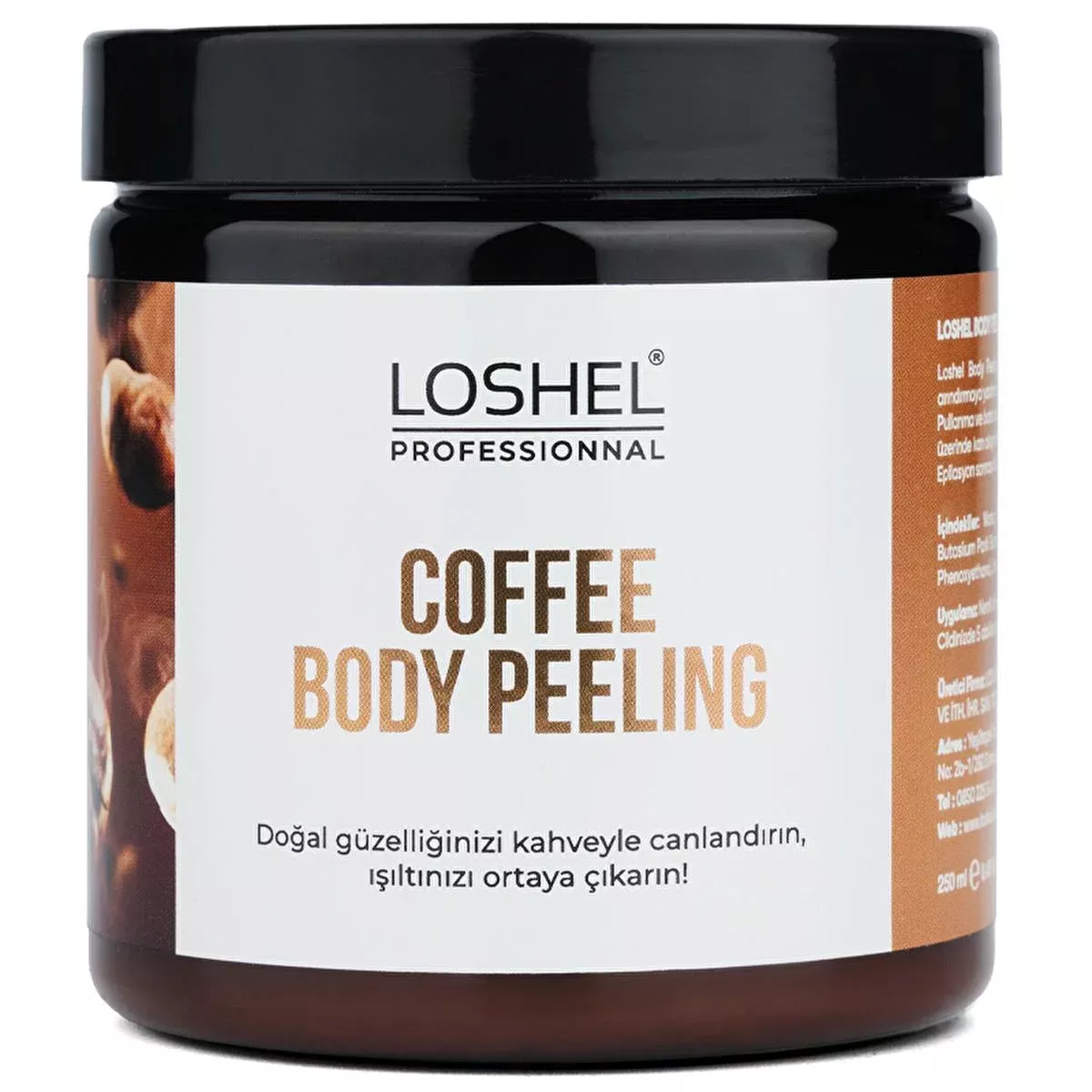 Loshel Coffee Coconut Body Scrub - Natural Exfoliating Skincare for Softer Skin