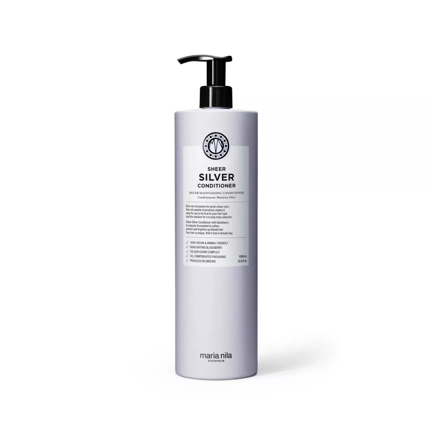 Maria Nila Sheer Silver Hair Conditioner for Blonde & Grey Hair - 1000ml, Nourishing & Color-Enhancing