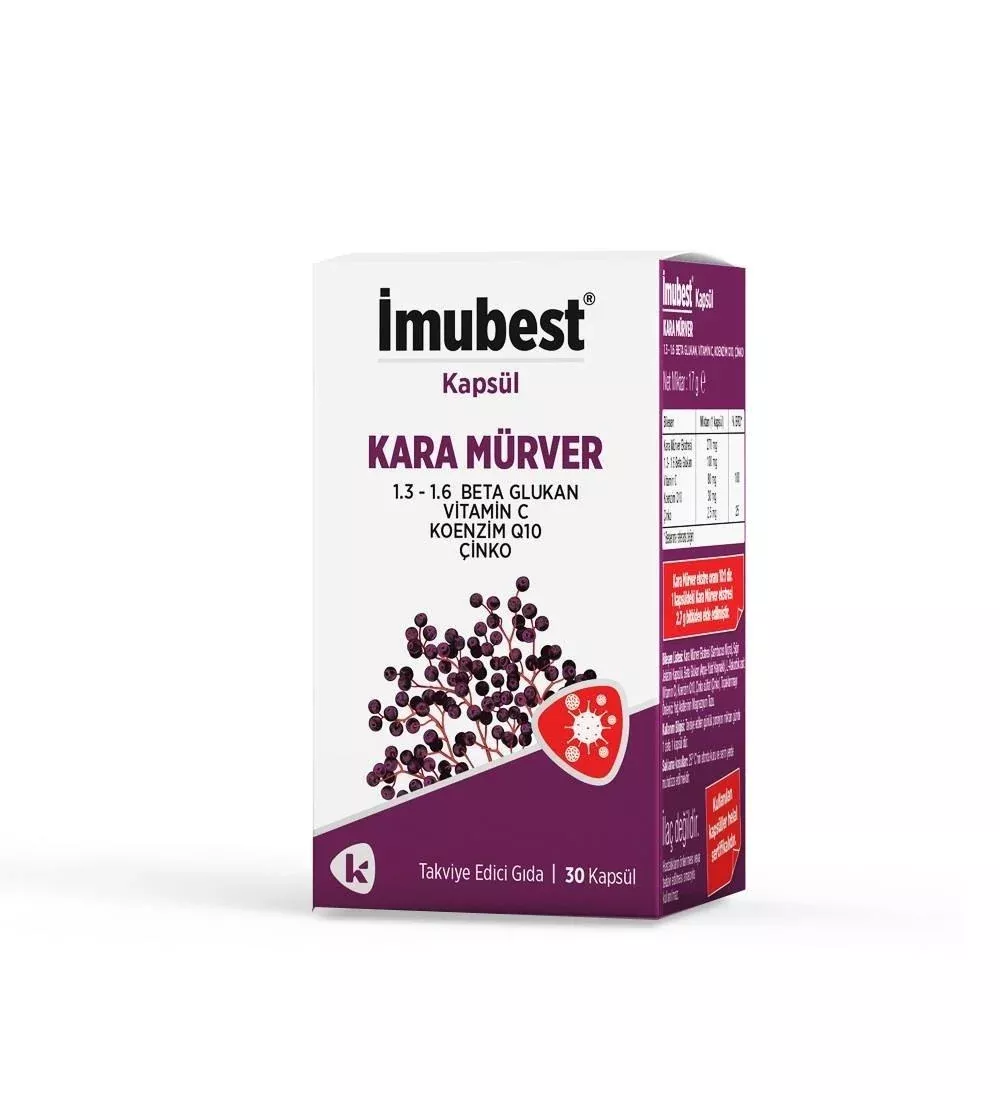 _mubest Dietary Supplement Capsules for Immune Support - 30 Capsules with Black MŸrver Extract, Vitamin C, and Zinc