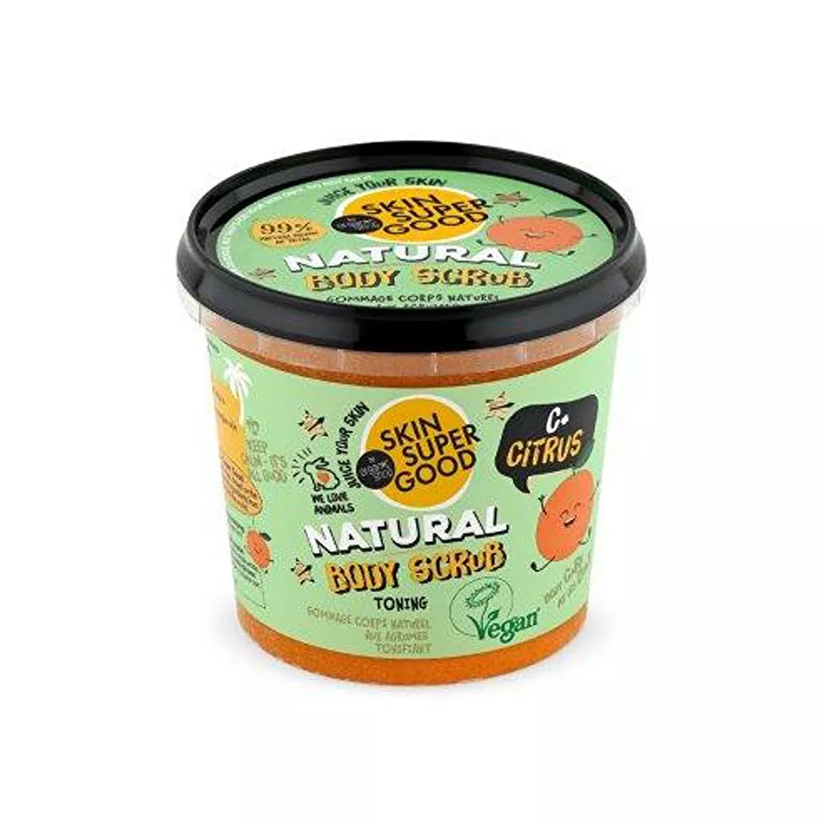 Organic Shop Citrus Body Scrub - Natural Skincare with Vitamin C, 12.17 fl oz