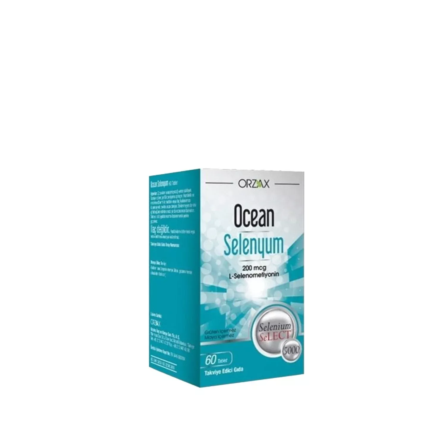 Orzax Ocean Selenyum Selenium Supplement - 60 Tablets for Antioxidant Support and Immune Function