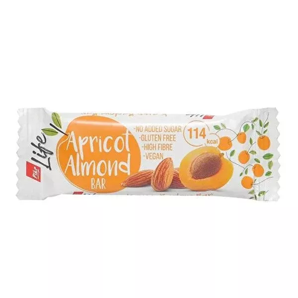 Pike Life Vegan Energy Bar - Gluten-Free, High Fiber Apricot & Almond Snack Bar for Health-Conscious Individuals