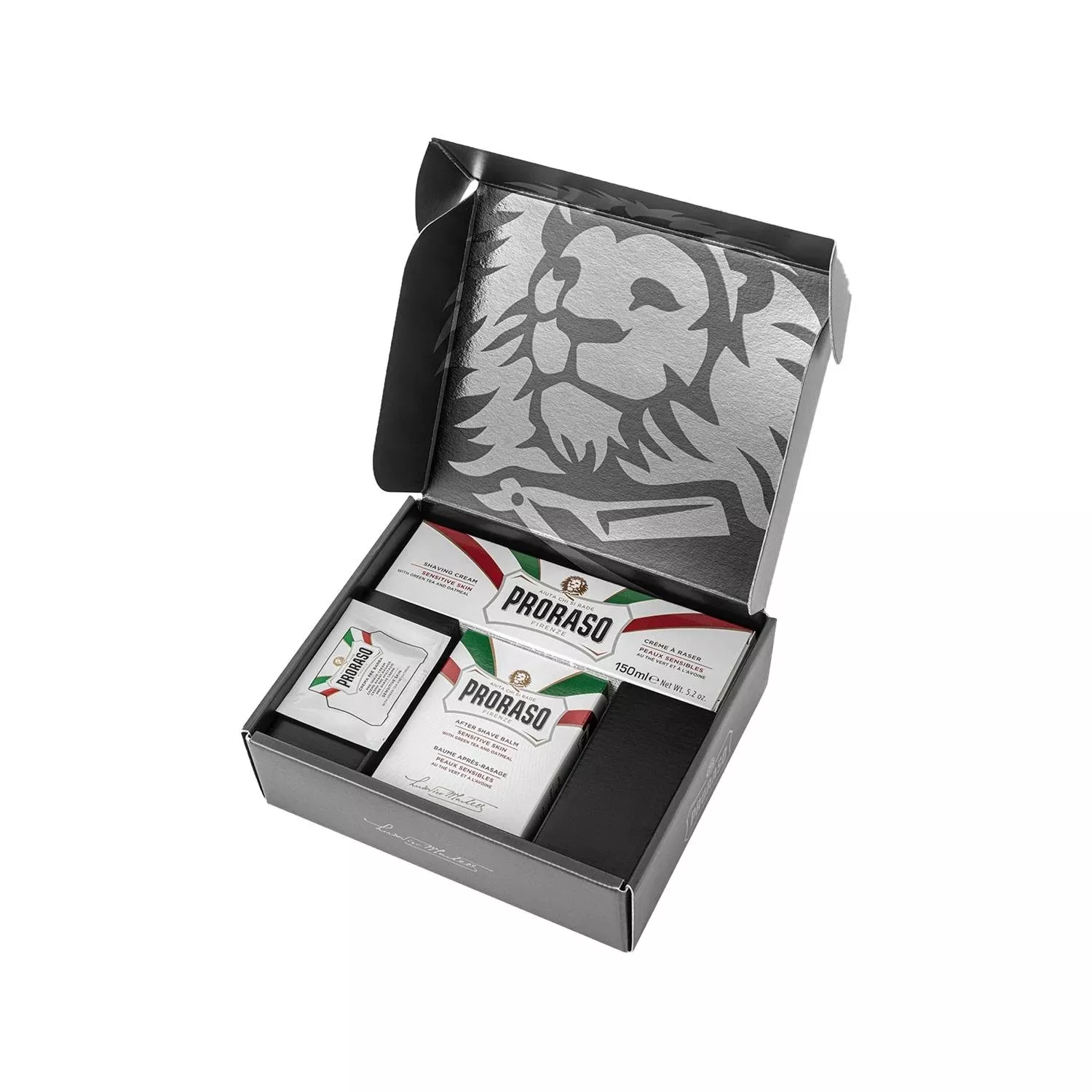 Proraso Green Tea Shaving Set with Cream and Balm for Men - Luxurious Grooming Experience