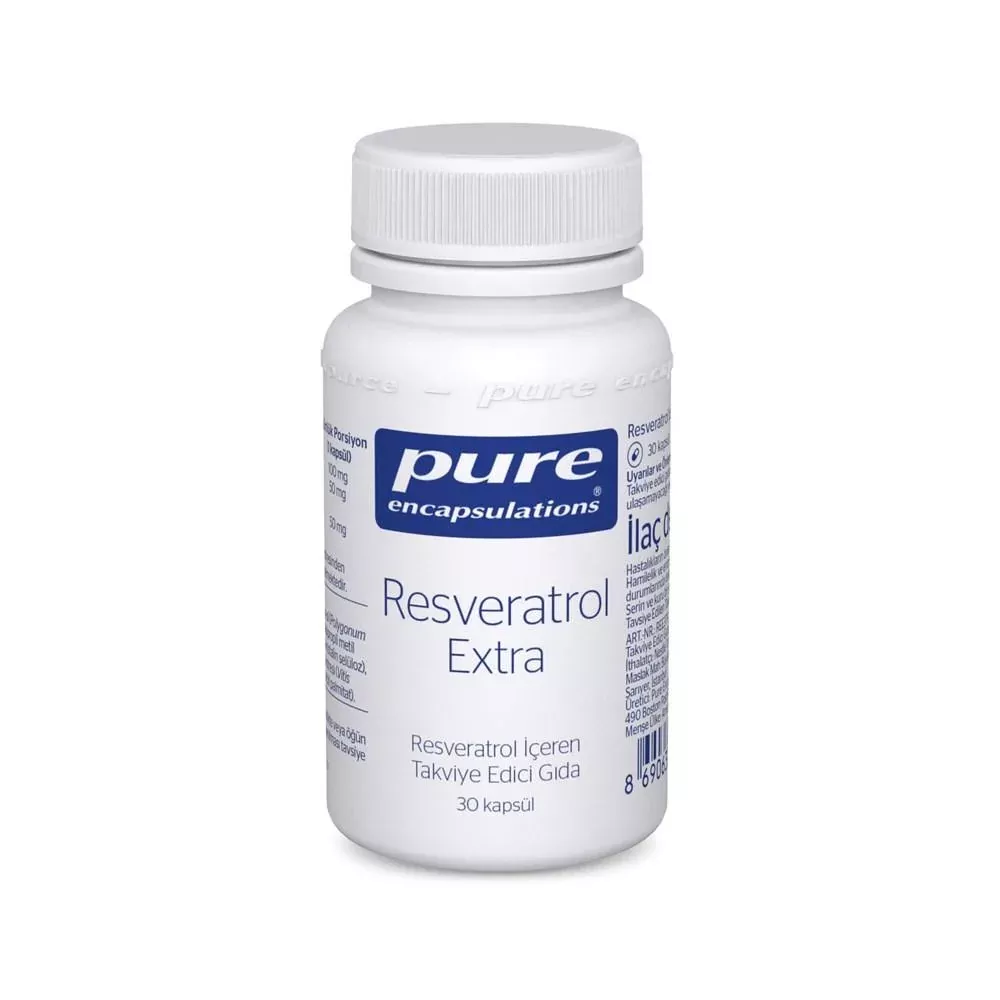 Pure Resveratrol Extra Dietary Supplement for Antioxidant Support 30 Capsules