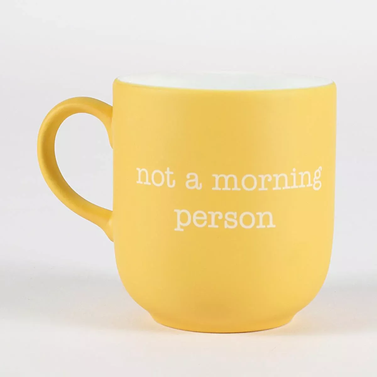 Rakle Ceramic Mug - Not a Morning Person, 13.53 fl oz, Yellow - Funny Gift for Coffee & Tea Lovers