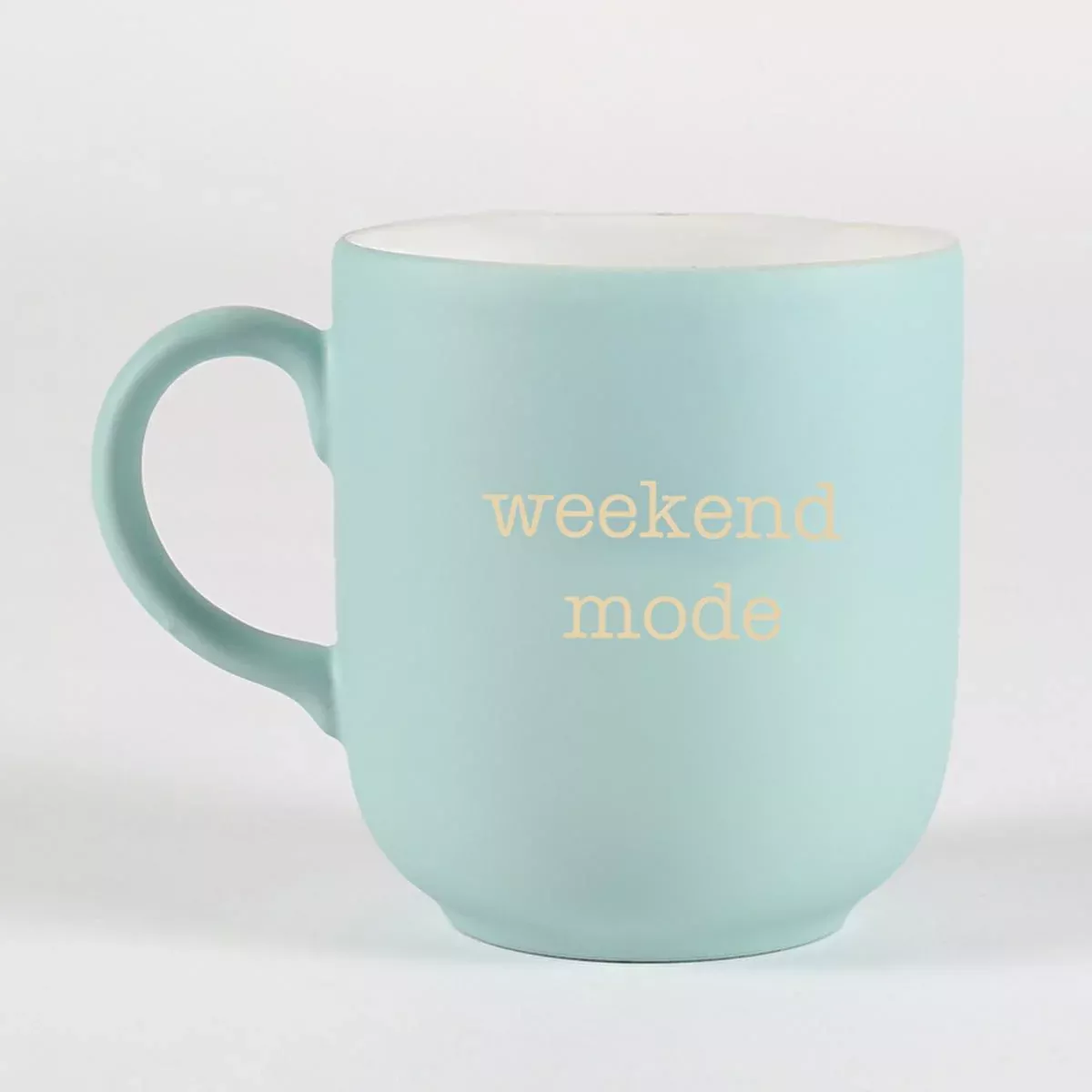 Rakle Weekend Mode Ceramic Mug - 400cc Blue Hand Washable Mug for Daily Use